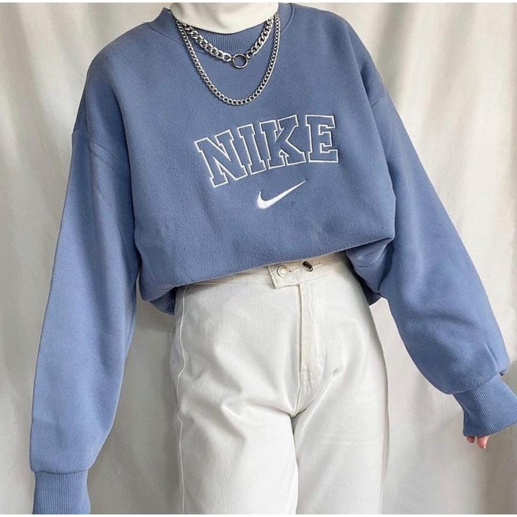 SWEATER UNISEX BORDIR NIKEE SIMPLE - ATASAN KEKINIAN PREMIUM