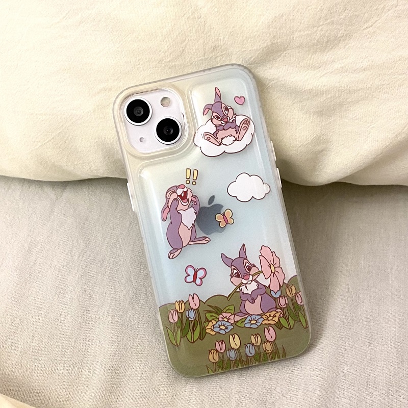 Casing Soft Case Silikon Motif Kelinci Kartun Untuk iPhone 13 / Pro / max / 11 / 12 / XR / xsmax / x