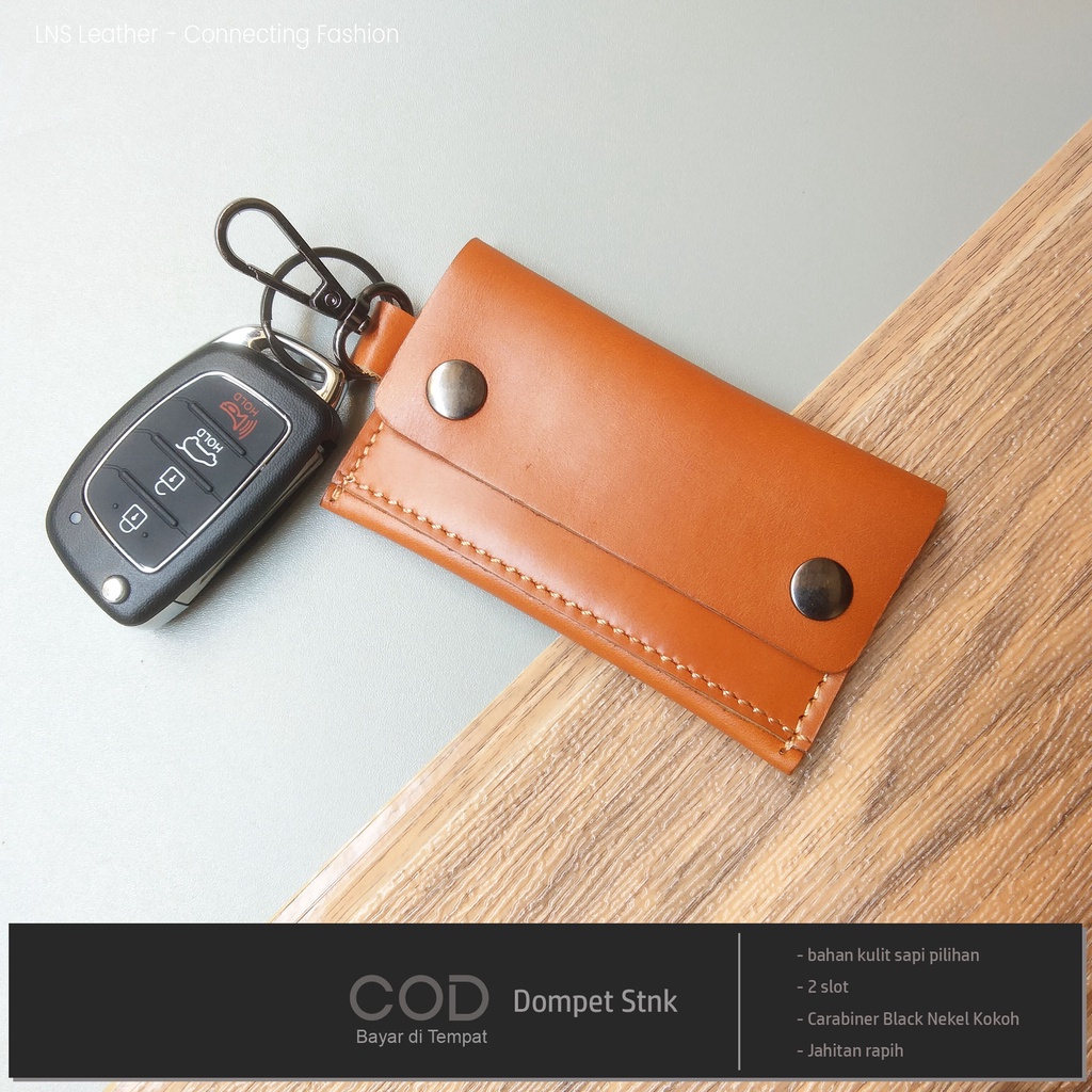 Key Wallet Dompet Stnk Mobil Dua Slot Kulit Asli