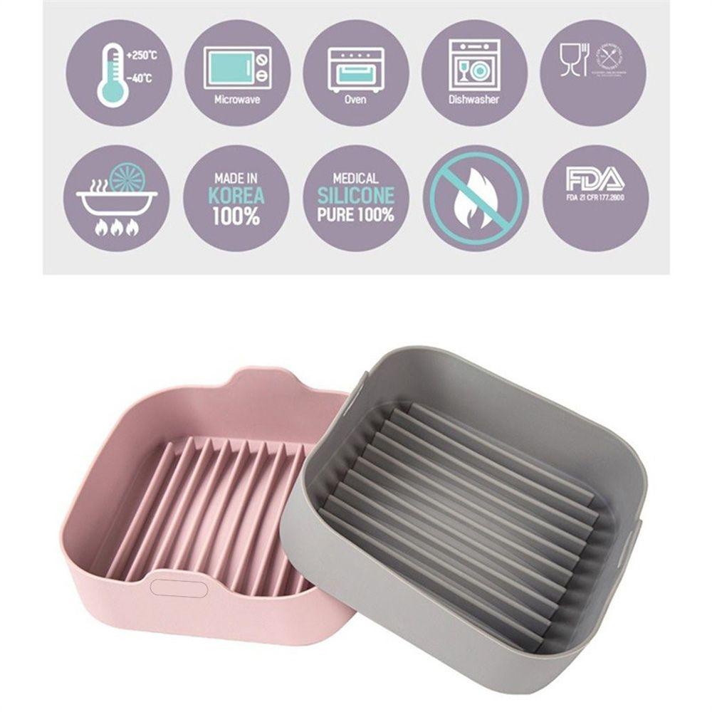 【 ELEGANT 】 Air Fryer Tray Replacemen Silikon Pizza Fried Chicken Basket Mat Liner Aksesoris Baking Alas Panci Oven