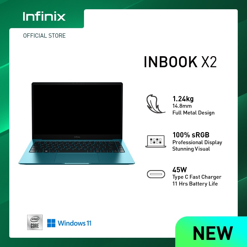 Laptop Infinix INBook X2 (Core i3) 4/256GB Garansi Resmi Infinix Indonesia