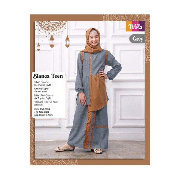 SARIMBIT TEEN BIANCA SET GAMIS ANAK TANGGUNG REMAJA NIBRAS