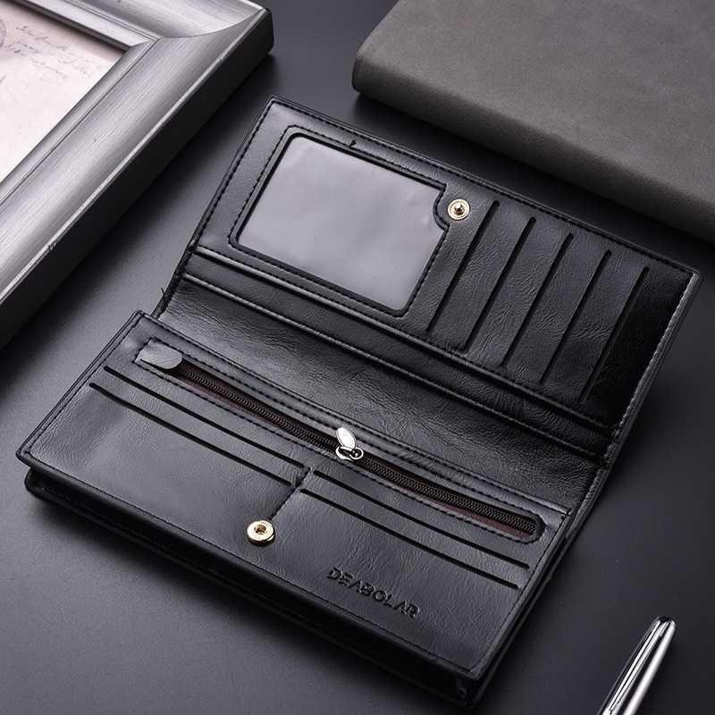 DEABOLAR Dompet Pria Bahan Kulit Classic Design - JC017 - Black