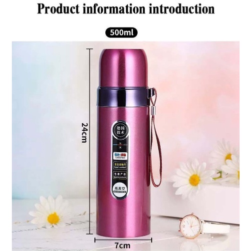 Termos Air Panas Full Stainless Steel Thermos Botol Air Minum 500ML Botol Thermos