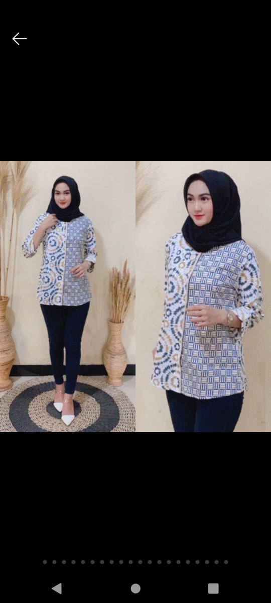 Batik Wanita Asj Sa Hrb026 Kenongo Kemeja Tosca Pendek