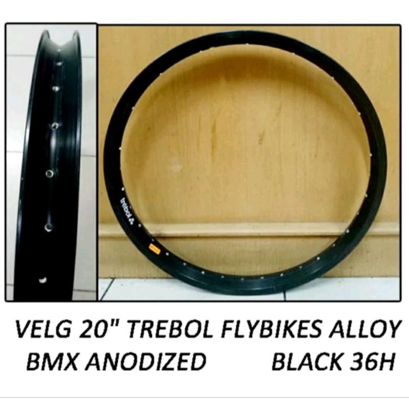 Rims velg 20 bmx trebol 36H alloy hitam