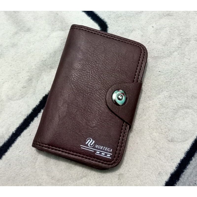 Dompet Kulit Dompet Lipat Dompet 3/4 Dompet Pria Dompet Kancing MAGNETIC