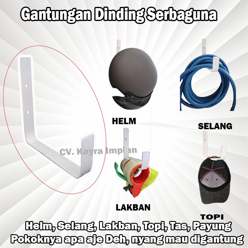 Gantungan Selang Air Serbaguna / Gantungan Helm / Gantungan Tas