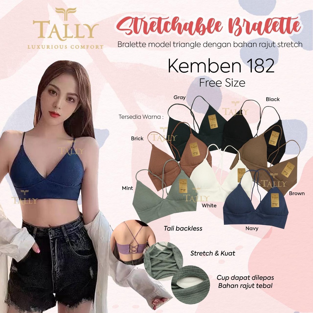 TALLY BRA BH KEMBEN BRALETTE 182 I FREE SIZE I BAHAN RAJUT I CUP B