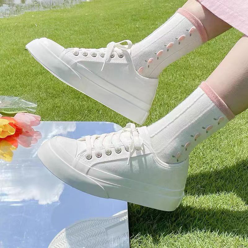 [GROSIR][COD] SEVEN_DAY SEPATU SNEAKERS WANITA KOREA IMPORT CASUAL KANVAS SHOES PUTIH FQ-704