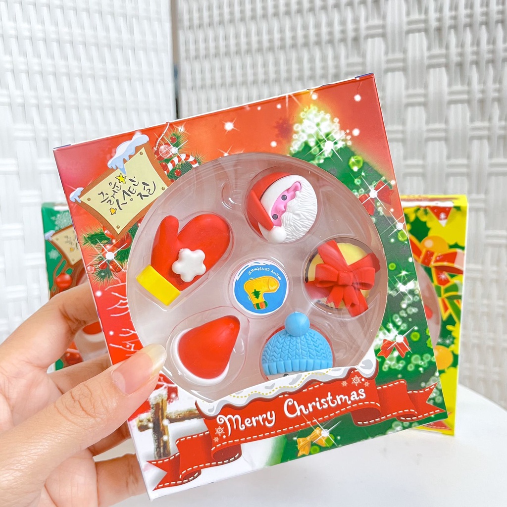 

PENGHAPUS NATAL CUPCAKE SET 5 PCS ERASER HAPUSAN READY GROSIR COD MURAH