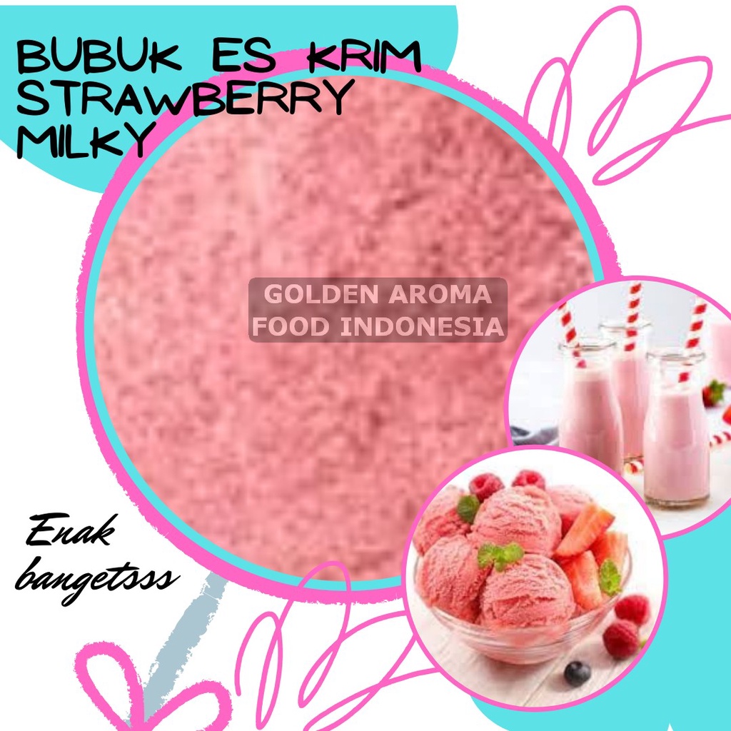 

Bubuk Es Krim Strawberry Milky 1 Kg l Serbuk Ice Cream Stroberi 1Kg Kiloan Bahan Instan Premix Soft Hard Gelato Murah Enak Terbaik GAFI Jual Intanst Suntik Tempat Terdekat Harga Bukan Mr Cool Haan Pondan Frizco Camelo Aice Walls