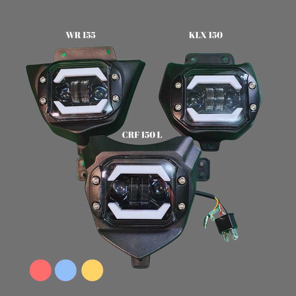 lampu depan Headlamp Reflektor CRF KLX WR155 LED DAYMAKER - frame hitam doff / REFLECTOR DAYMAKER