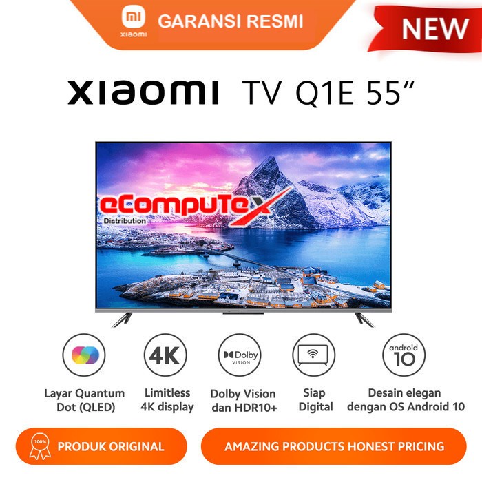 XIAOMI MI TV Q1E 55 Q-1E 55 INCH QLED 4K ULTRA HD ANDROID TV - GARANSI RESMI