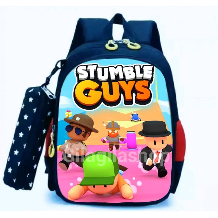 GGS TAS Ransel Sekolah STUMBLE GUYS' Anak Laki-Laki BackPack Tas SD Punggung Laptop Sekolah IMPORT