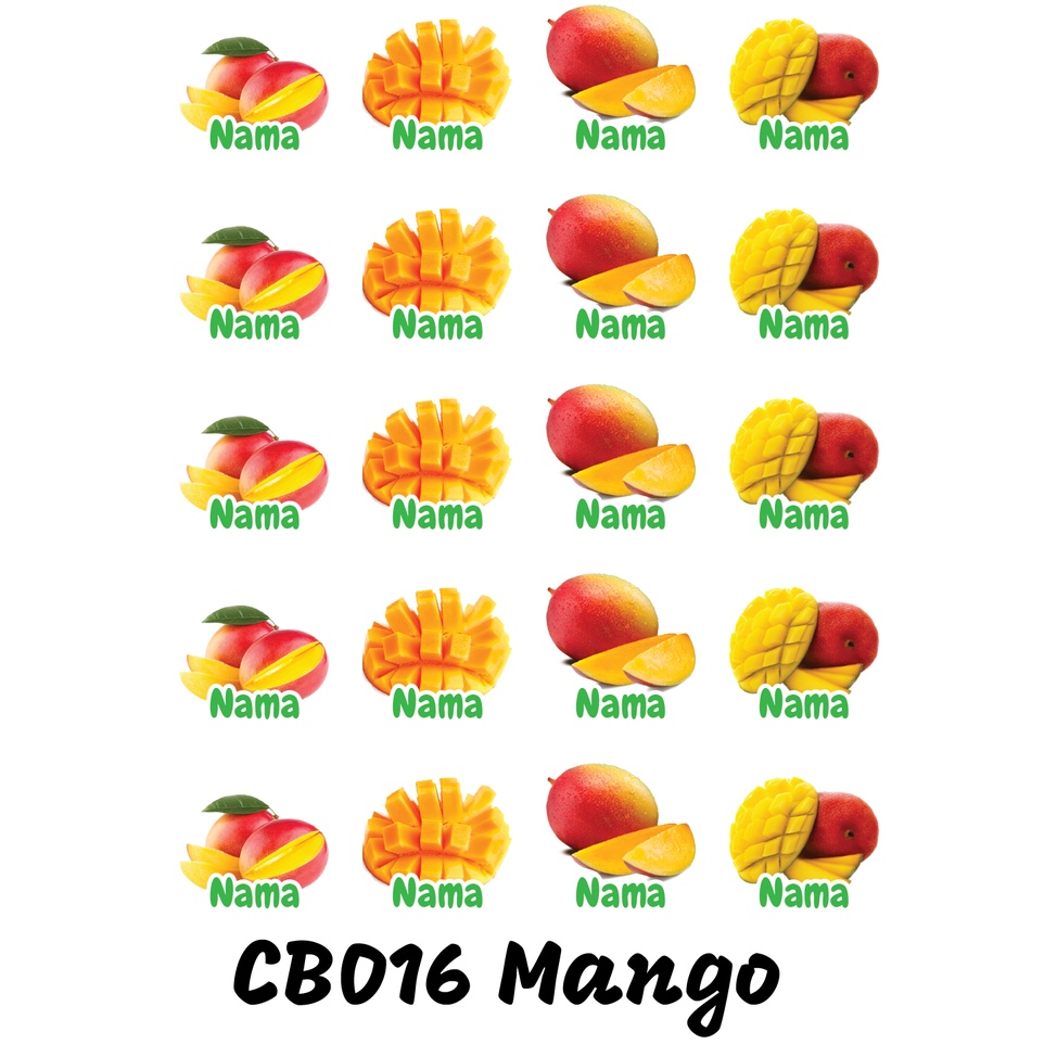 

Sticker Nama Cutting Label Waterproof Tahan Air Mango Fresh (CB016)