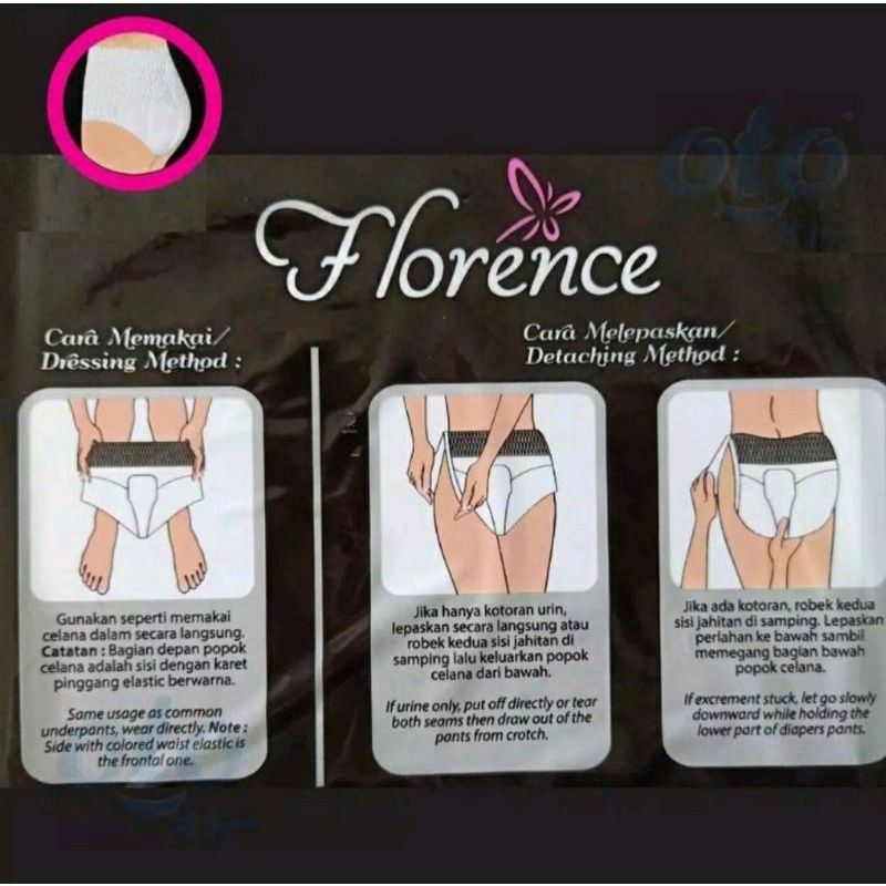 Florence Pembalut Celana Menstruasi sekali pakai, isi 2 pcs