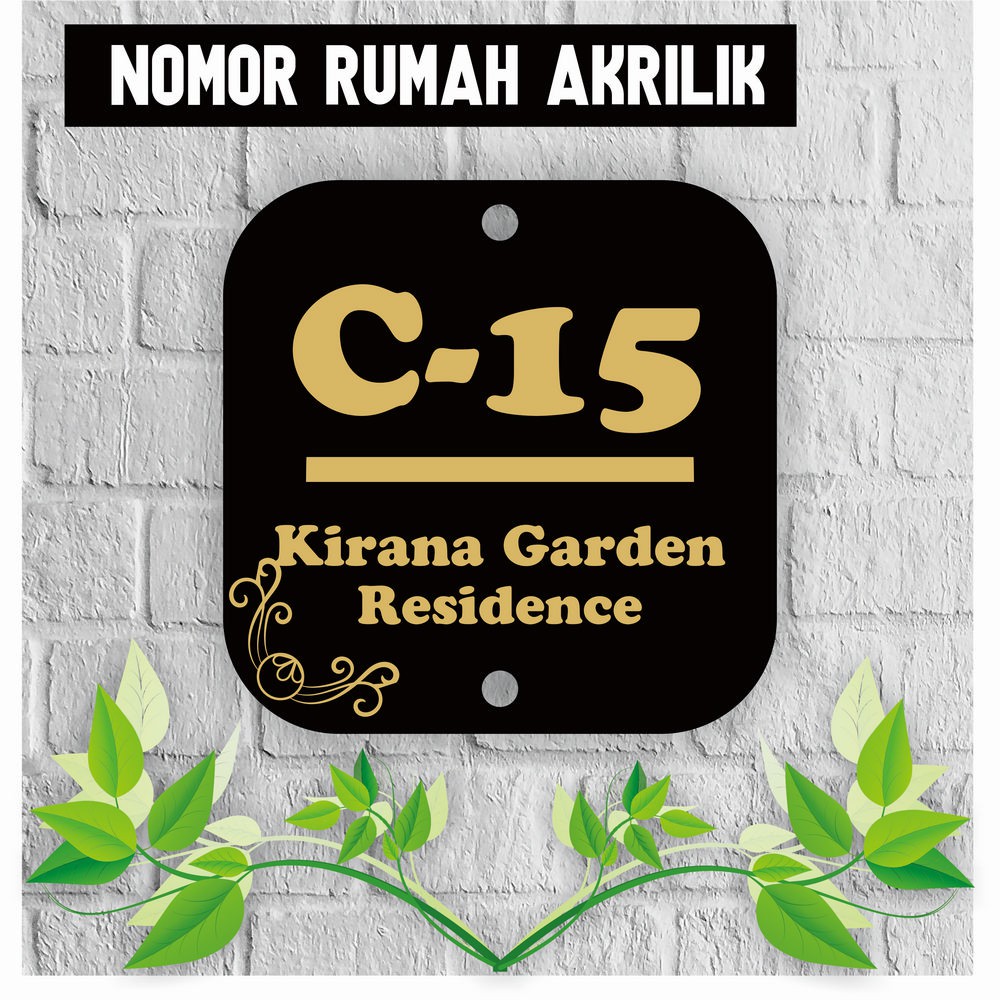 

PAPAN NOMOR ALAMAT RUMAH AKRILIK | NOMOR RUMAH ACRYLIC UKURAN 17X17 CM AKRILIK SOLID HN06