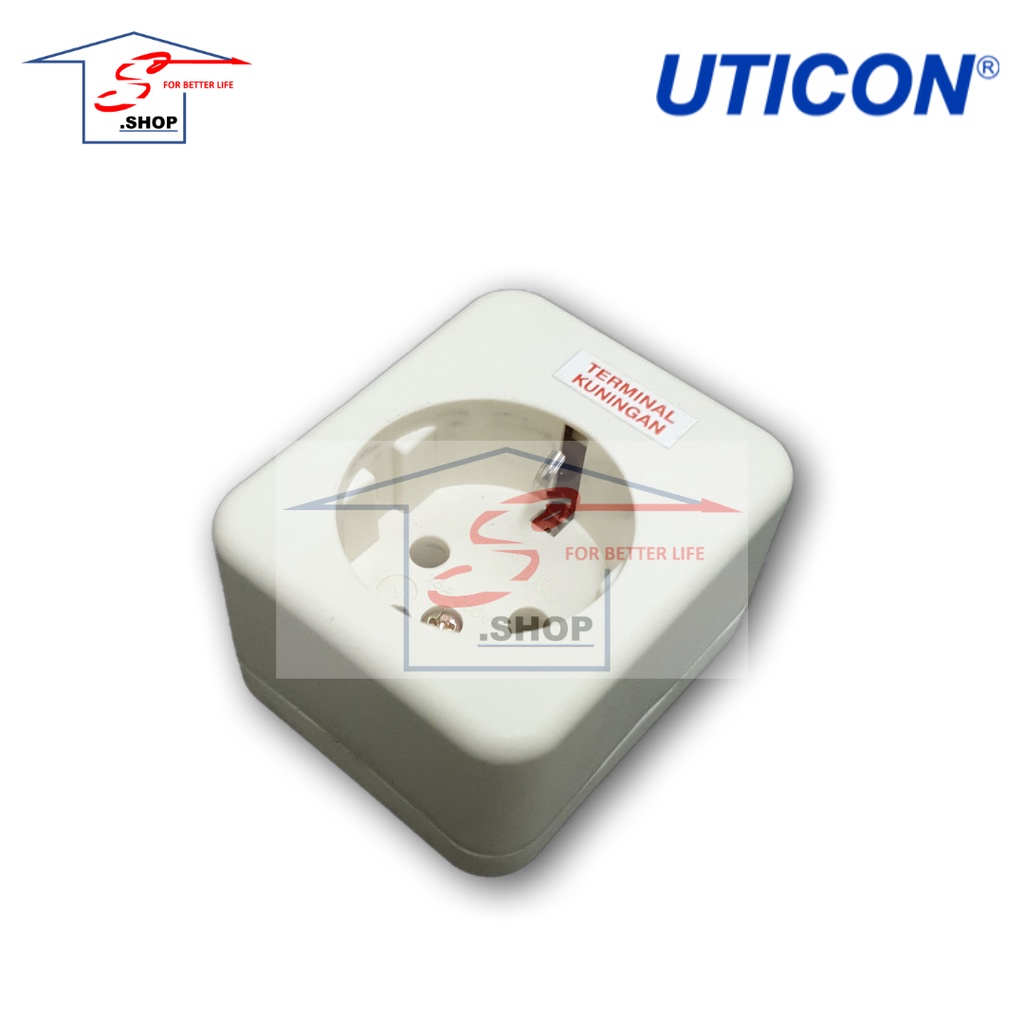 Stop Kontak Arde/Terminal Kuningan /Colokan Listrik UTICON 1 Lubang