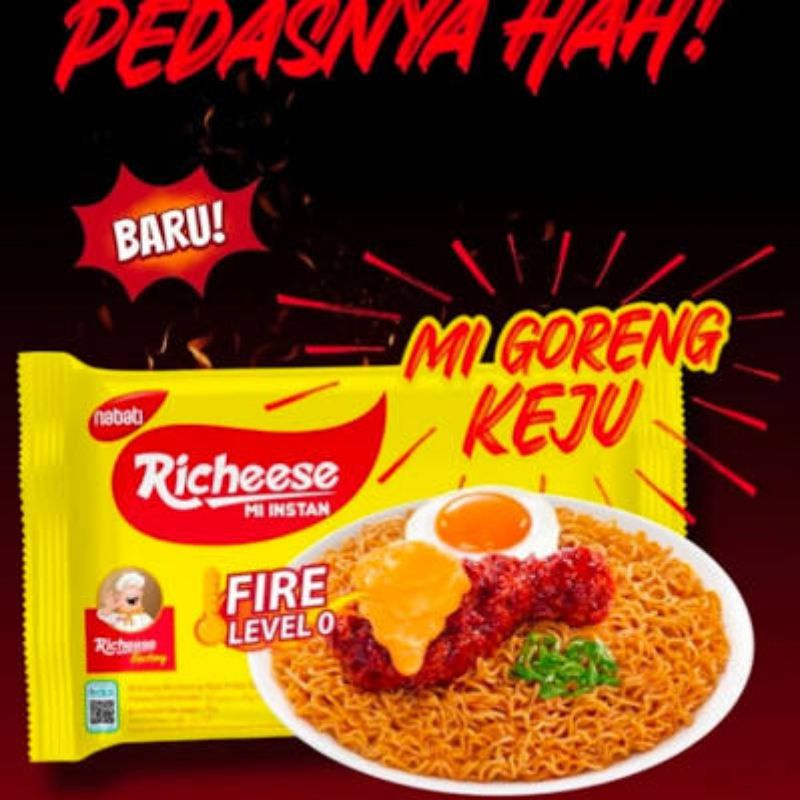 LANGSUNG DIKIRIM | Mie VIRAL Richeese Nabati Level 0 | Mi ricis richese richesse keju pedas fire | indomie goreng richis richisse factory faktori richise