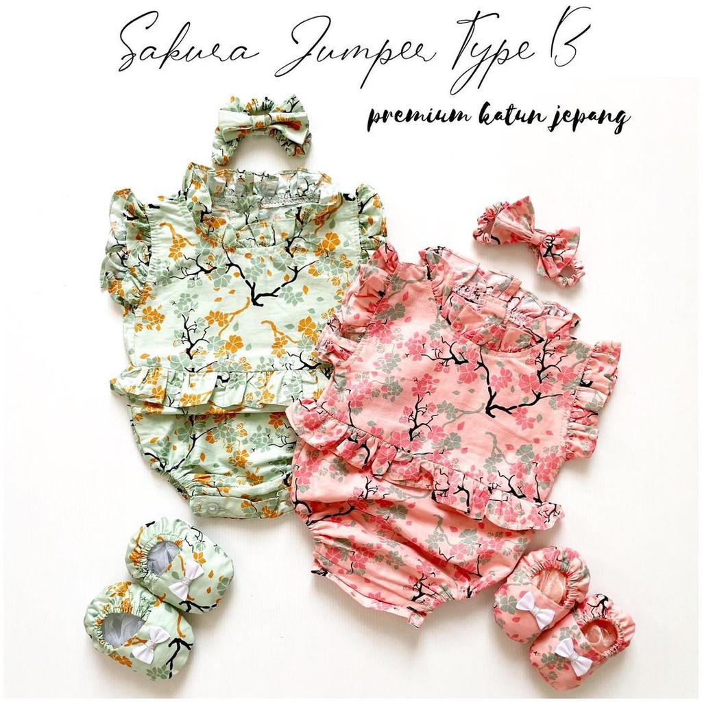 SAKURA Baju Jumper Bunga Bandana Sepatu Pergi Lucu Fashion Anak Bayi Perempuan Cewe Terlaris Lucu-1
