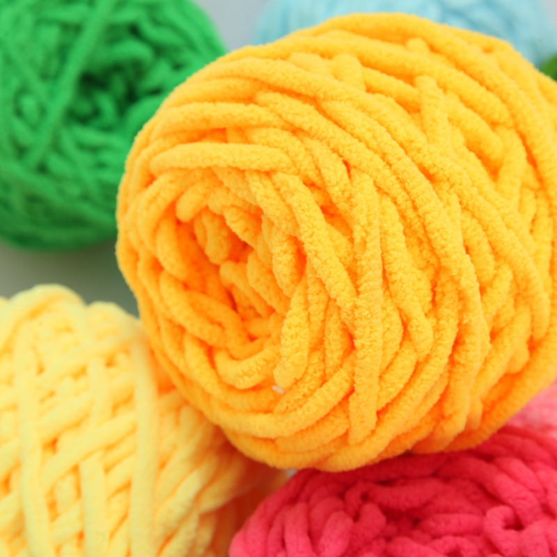 Benang rajut chenille/ benang chenille/ benang rajut handuk import 1ply Icicle line Crochet Tebal Benang100 g