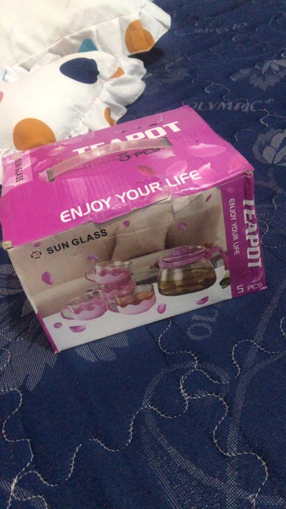 Teapot Kaca 5 In 1 Plus Gelas Teko