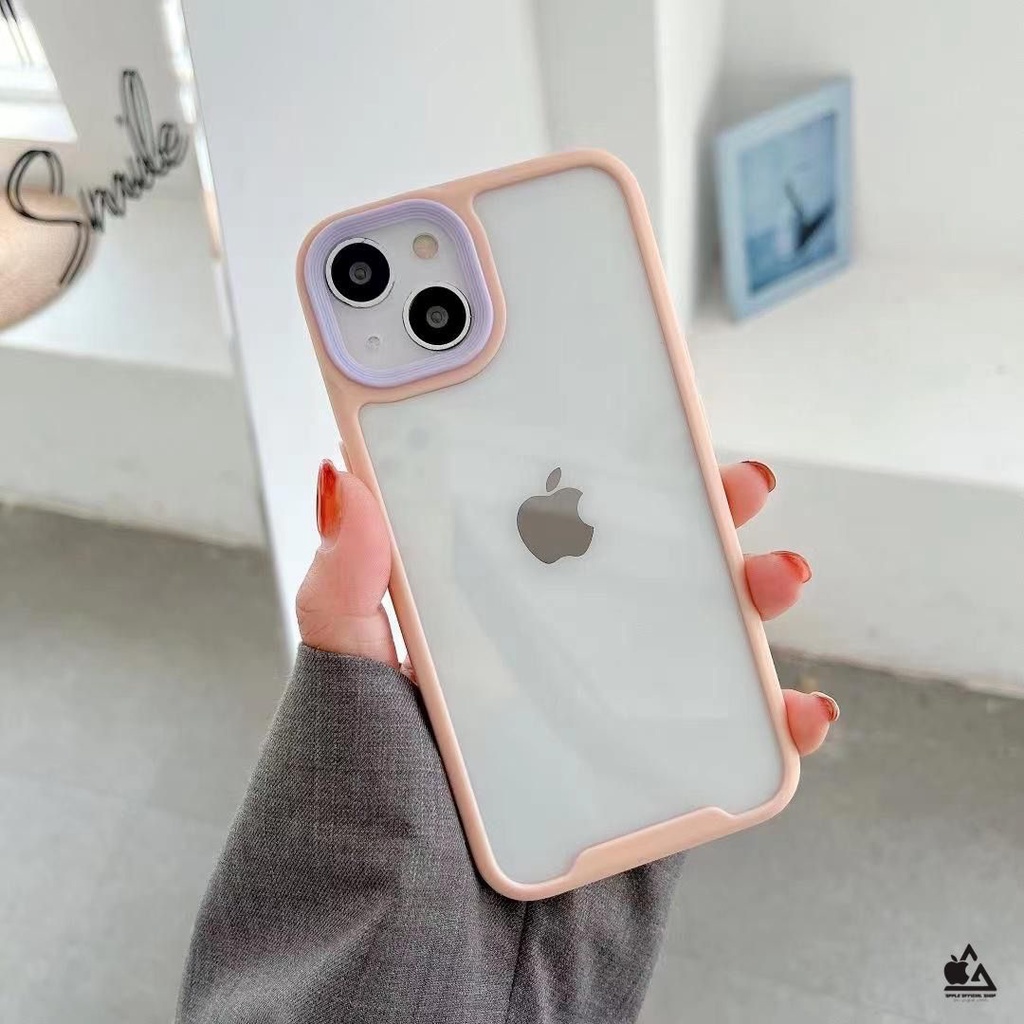 Soft Case Candy Macaron iPhone 13 13 Pro Max Mini 12 12 PRO MAX 11 11 PRO MAX XR X XS MAX 7 7+ 8 8+ SE 2 With Frame Camera Pelindung Kamera Softcase Silikon Jelly Clear Cover Bukan Hardcase Silicone