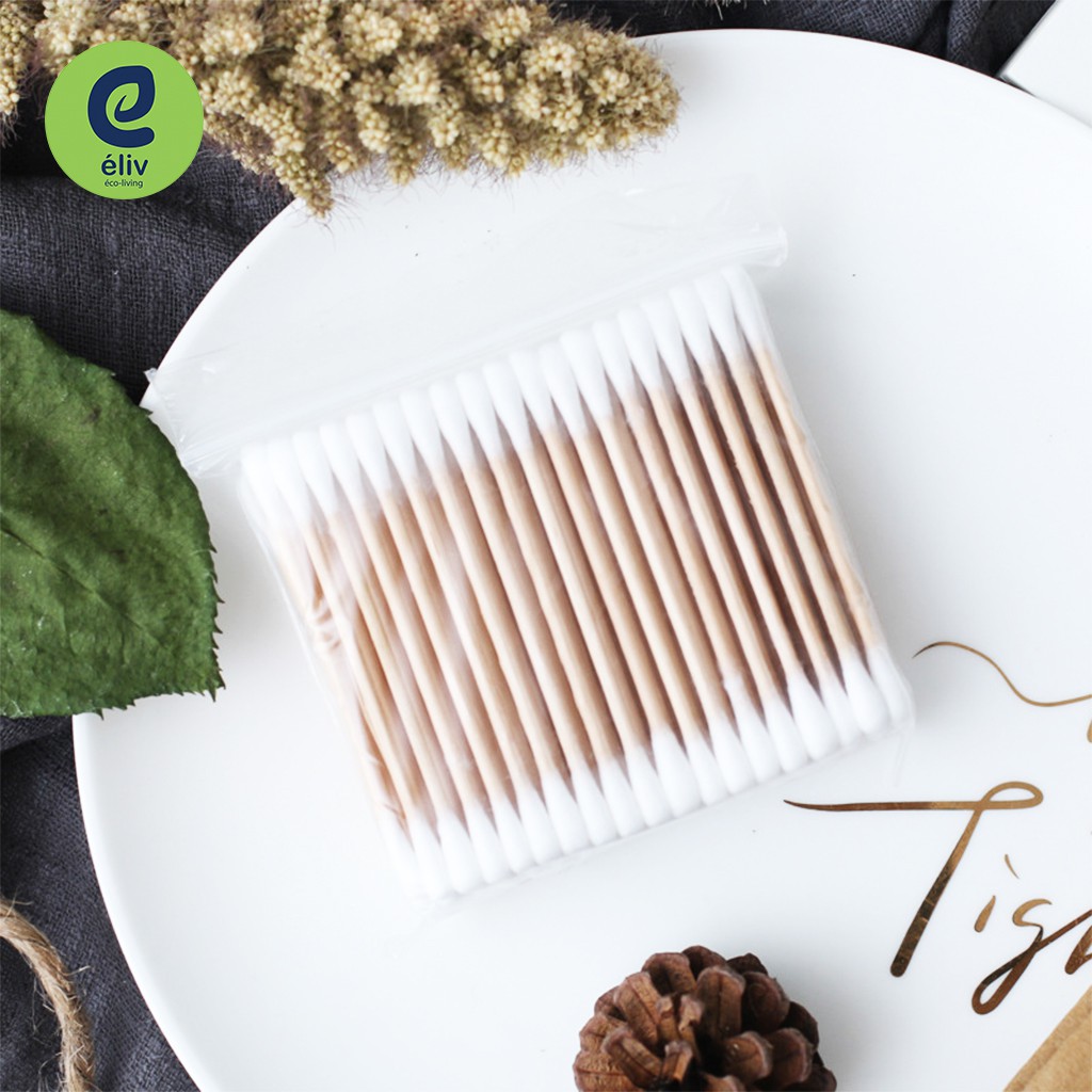 eLiv Cotton Bud Kayu / Bambu - Wooden Cotton Swab