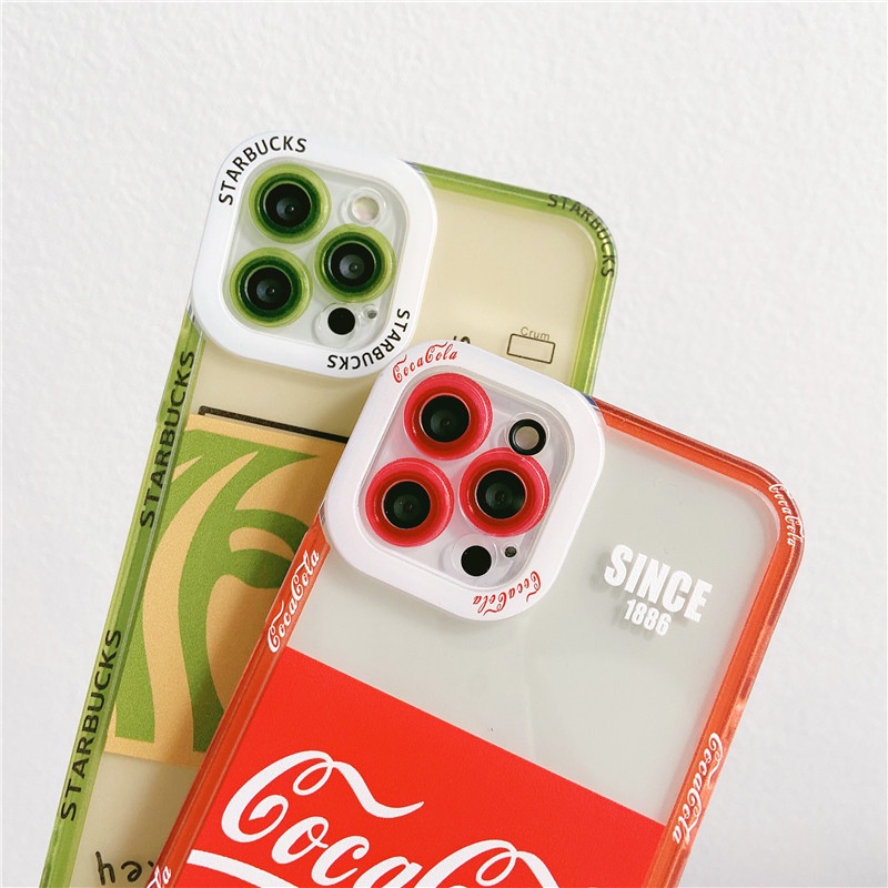 Coca-cola Soft Case Silikon TPU Transparan Anti Jatuh Cover iPhone 13 12 7 8 Plus X XS Max XR 11 Pro Max