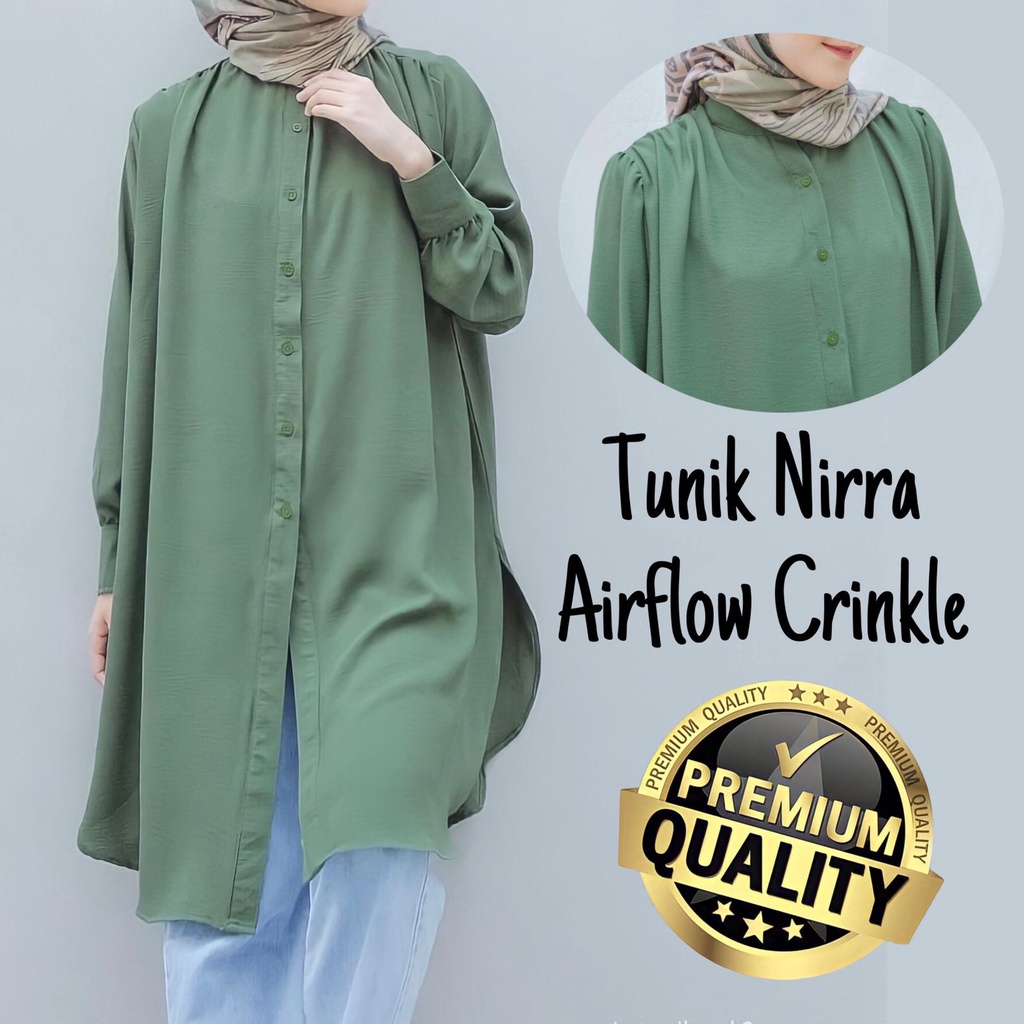 PIK - Tunik Nirra (All Size XXL)/ Pakaian Wanita/ Pakaian Muslim/ Tunik Wanita/ Kemeja Wanita