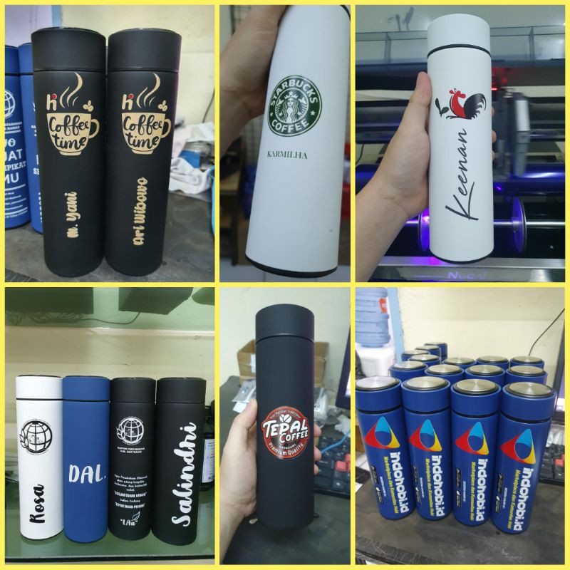 Jasa custom printing UV Termos Tumbler suhu led satuan