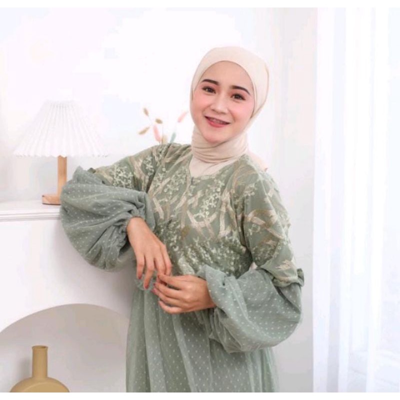 GAMIS Princess Tile PESTA Gamis Brukat Terbaru Nadila / GAUN BRIDESMAID TERBARU / BUSUI