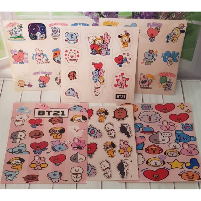 16 Ide Bt21 | Stiker, Kartu Lucu, Stiker Estetika