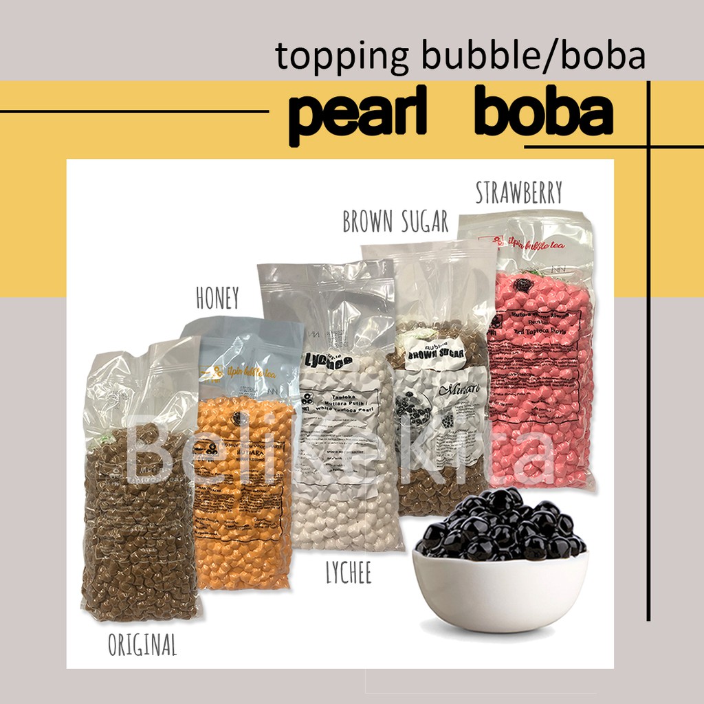 

TOPPING BOBA ITPIN ANEKA RASA 250GR - TAPIOCA PEARL TOPPING MINUMAN BUBBLE DRINK - BOBBA HALAL