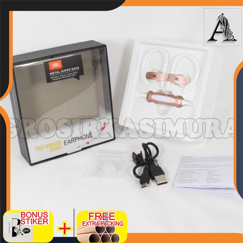 

Murah JBL Wireless Sport Headset Bluetooth Stereo Metal Super Bass - gold