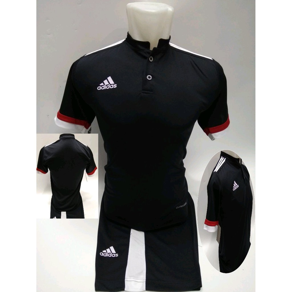 Setelan futsal MU kerah hitam-seragam futsal-kostum futsal-baju futsal-jersey futsal-jersey bola-k