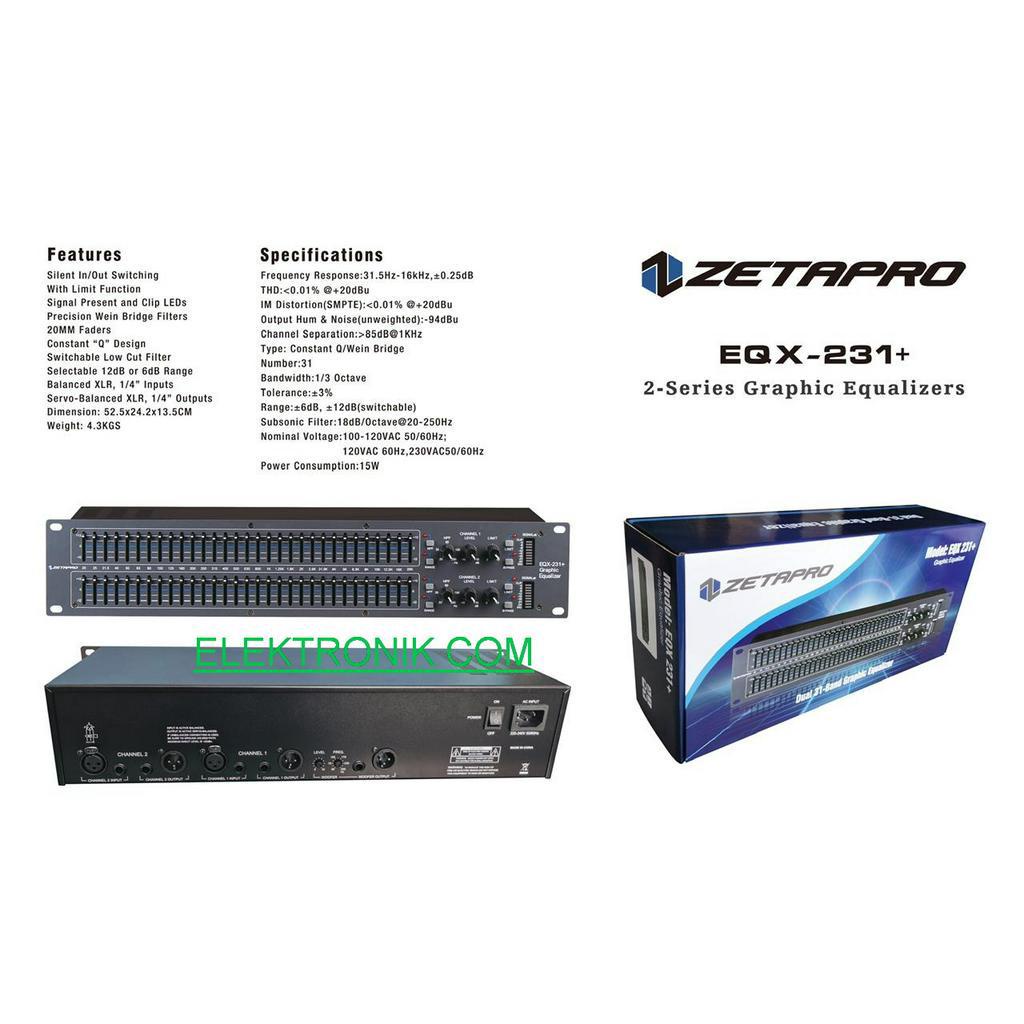 EQUALIZER ZETAPRO EQX 231 EQX231 + SUBWOOFER ORIGINAL