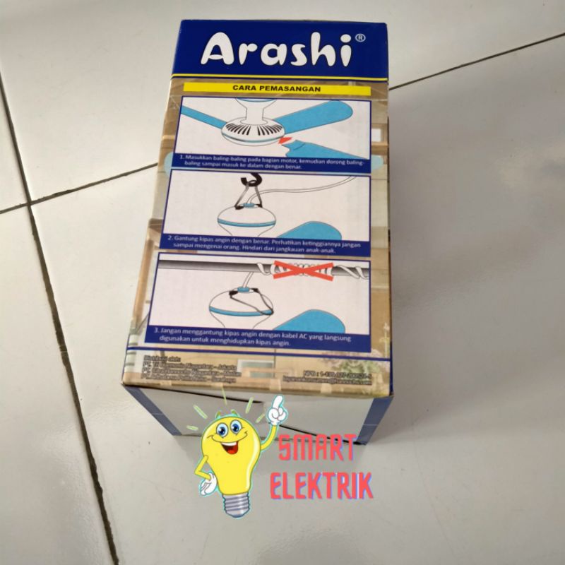 Kipas Angin Gantung Arashi Helifan 20Watt 4 Baling