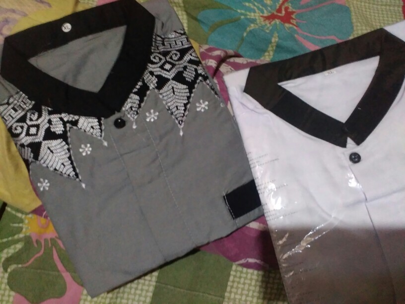 Batik Kalongan | Koko Batik Bordir, Katun Batik Prada Mix Katun Oil