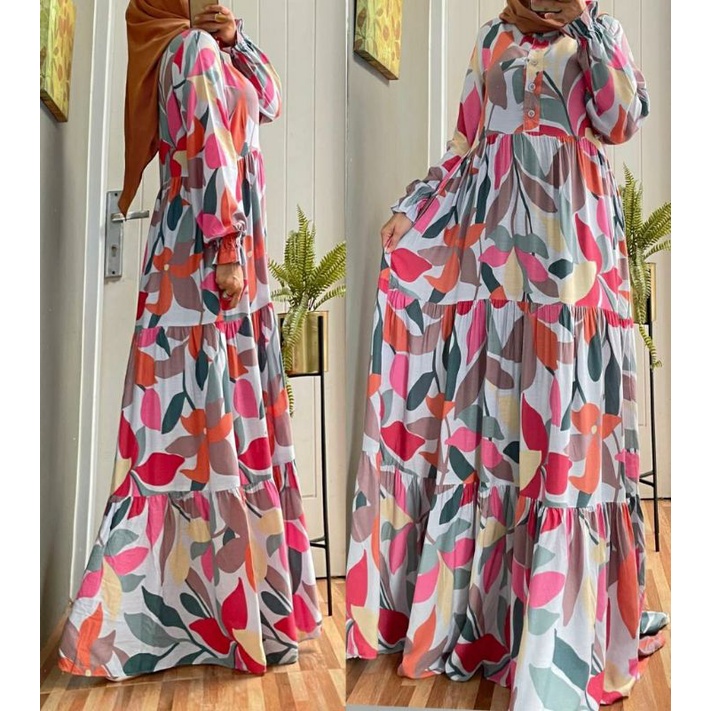 Kirana Maxy, MAXIDRESS /GAMIS WANITA MUSLIM SUPER CANTIK MODIS FIT XXL LD 110 BAHAN RAYON VISCOSE PREMIUM OOTD MODIS