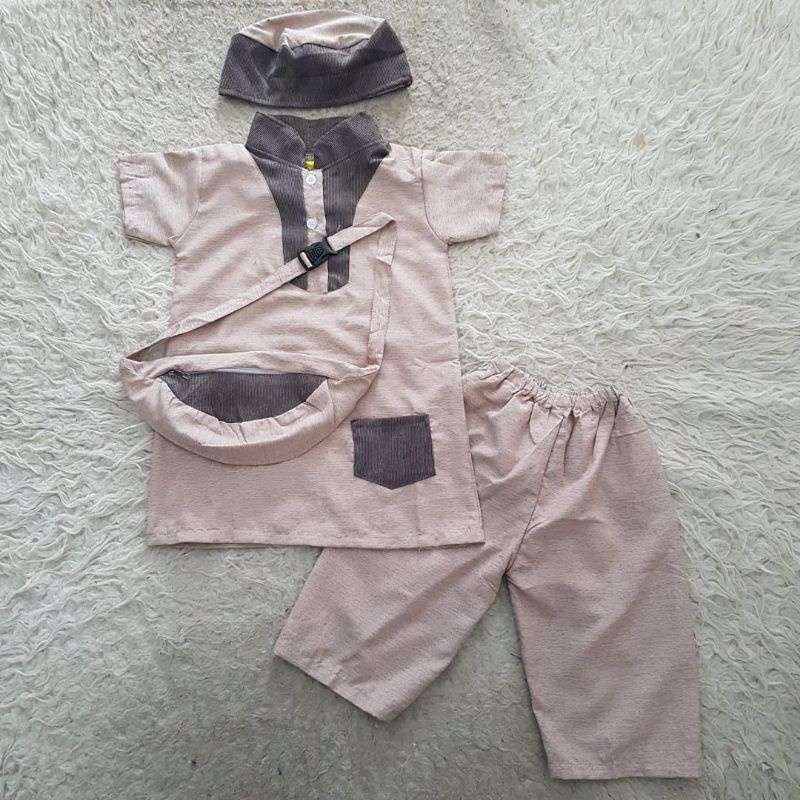 Baju Anak cowok koko set plus tas pinggang