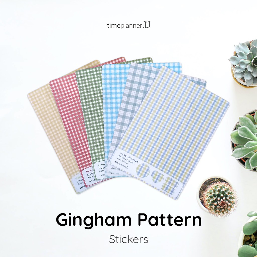 

GINGHAM PATTERN Sticker Sheet | Jurnal - Bujo - Deco - Scrapbook - Tempelan