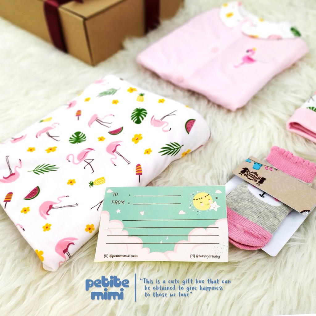 Petite Mimi Baby Hampers - Gift Box kado Parcel Bayi  - Jumper Baju Selimut Topi -SNI-5