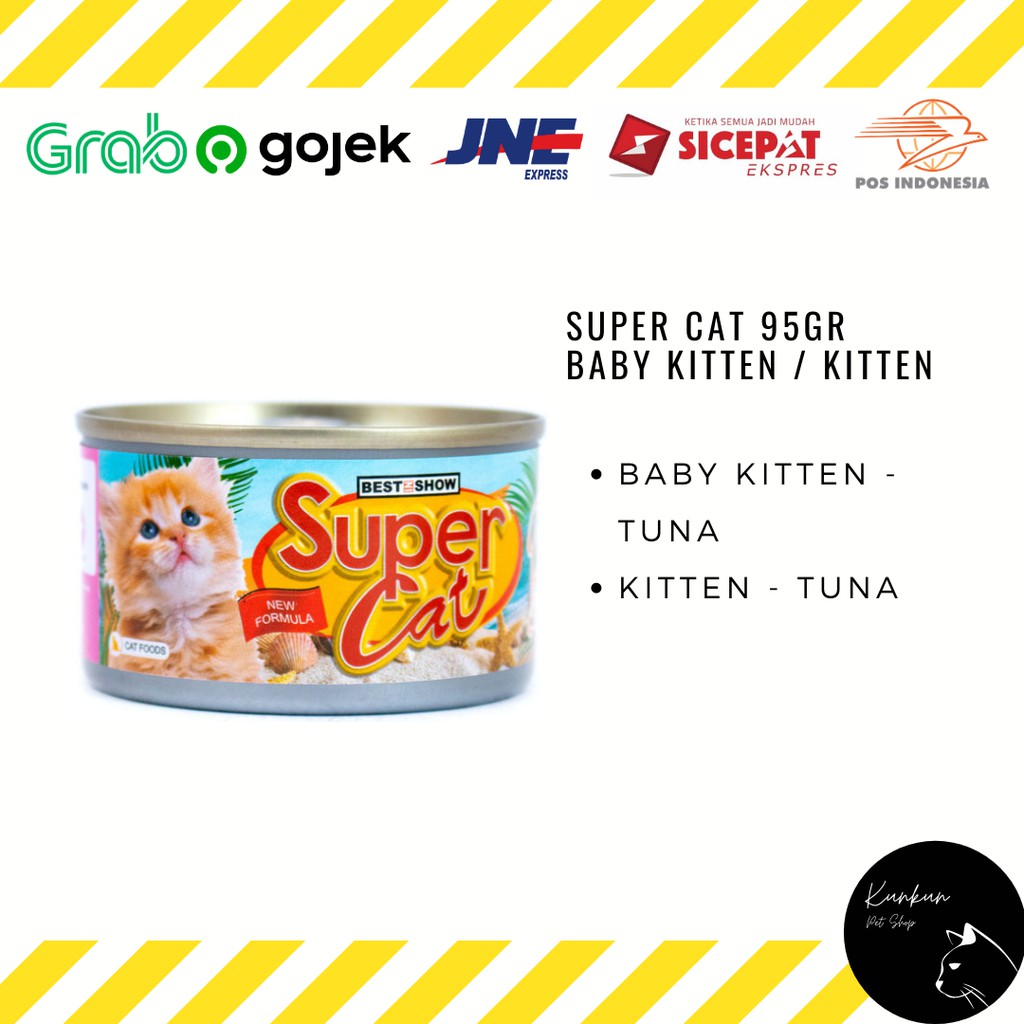 SUPER CAT 95GR FOR BABY KITTEN / KITTEN (WET CAT FOOD)