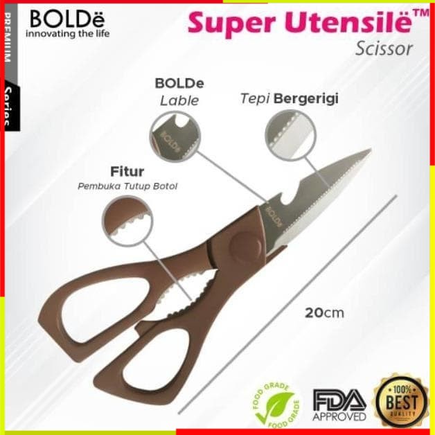 GUNTING DAPUR BOLDE ELECTRA 3IN1 SUPER UTENSILE GUNTING PEMOTONG SAYUR PEMECAH KACANG PEMBUKA BOTOL 