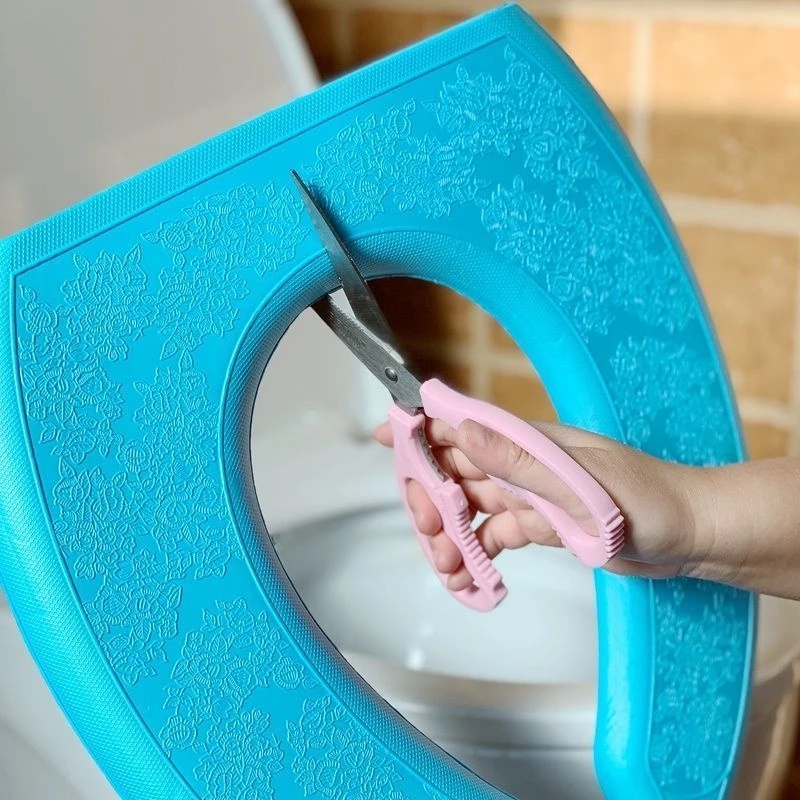 Toilet Seat Pad O-shape Perlengkapan Househeld Washroom Close Stool Pelindung Dudukan Tahan Air Aksesoris Universal Kamar Mandi Removable EVA Lembut