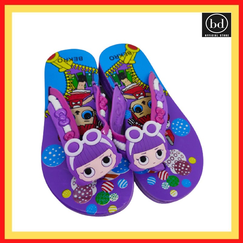 Sandal Jepit / Sendal Karet Anak Perempuan / Cewek Terbaru LOL Murah Cantik Berkualitas Import S204