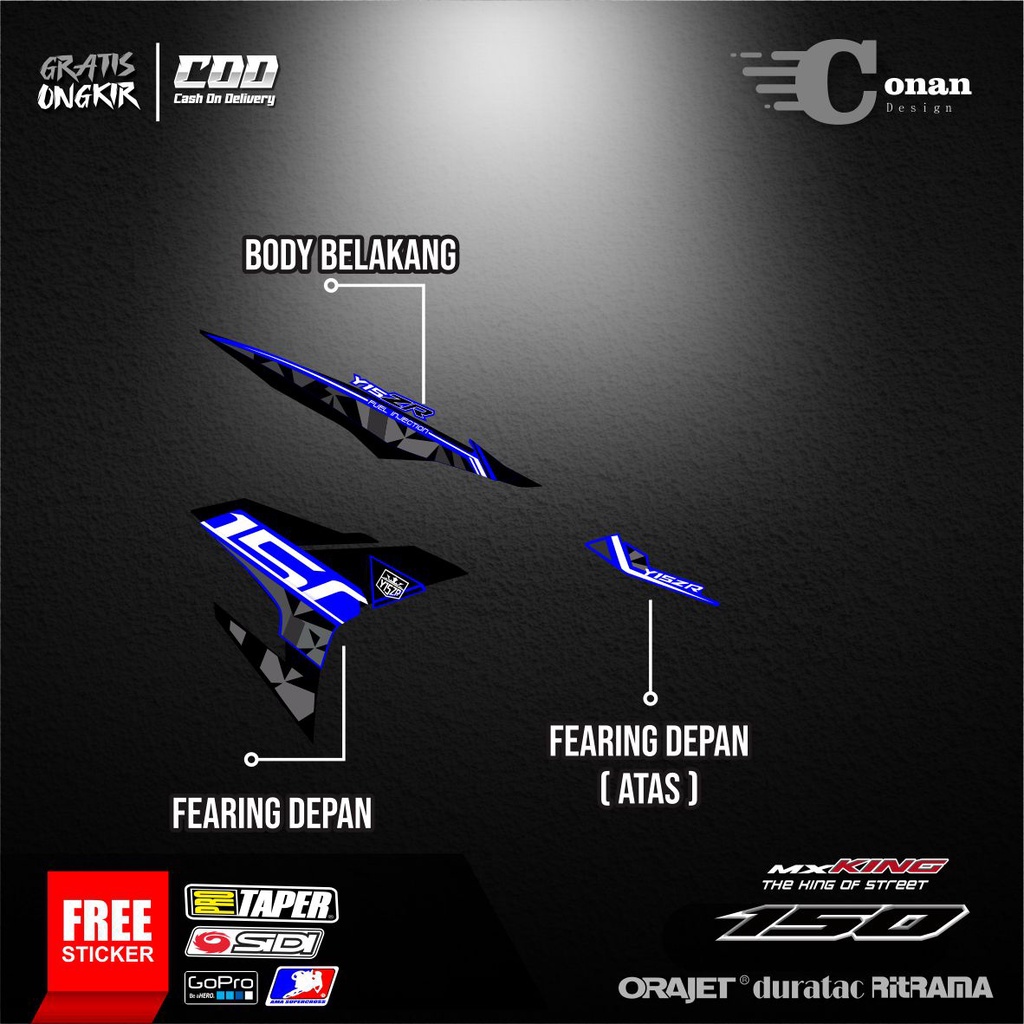Stiker Motor  Striping Variasi Y15 ZR