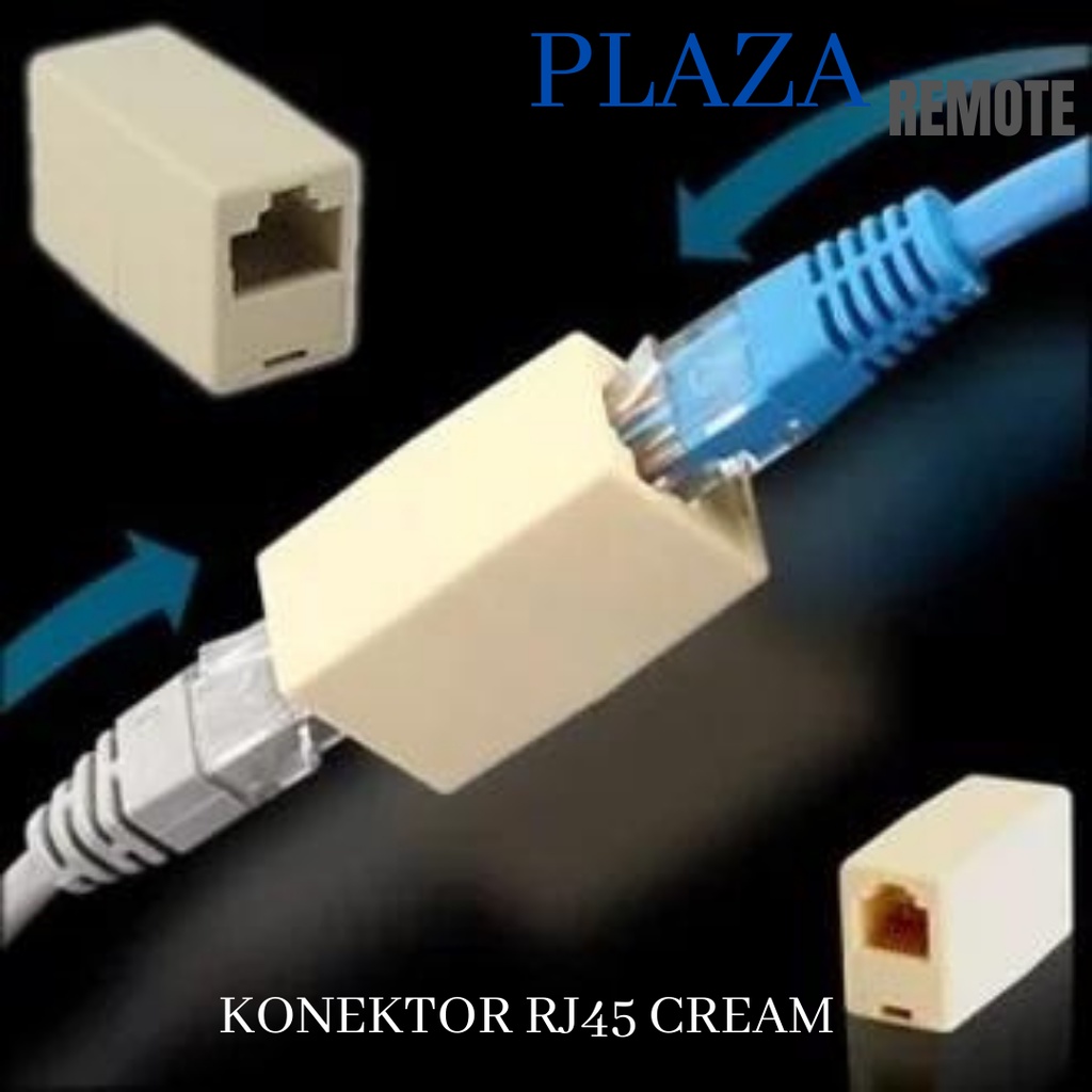 Barrel Konektor RJ45 Penyambung Dua Konektor RJ-45 - Cream